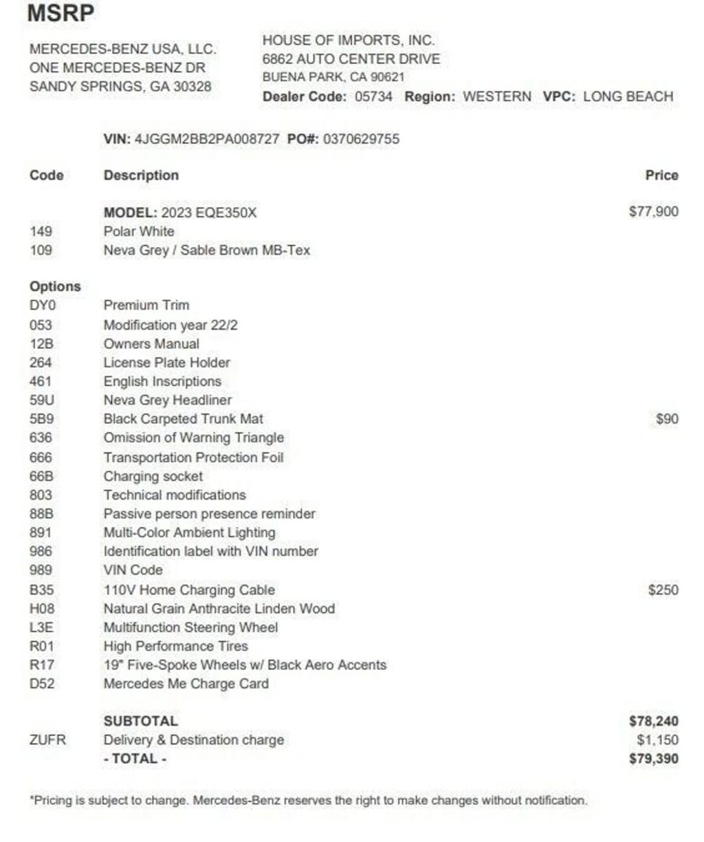 Certified 2023 Mercedes-Benz EQE SUV