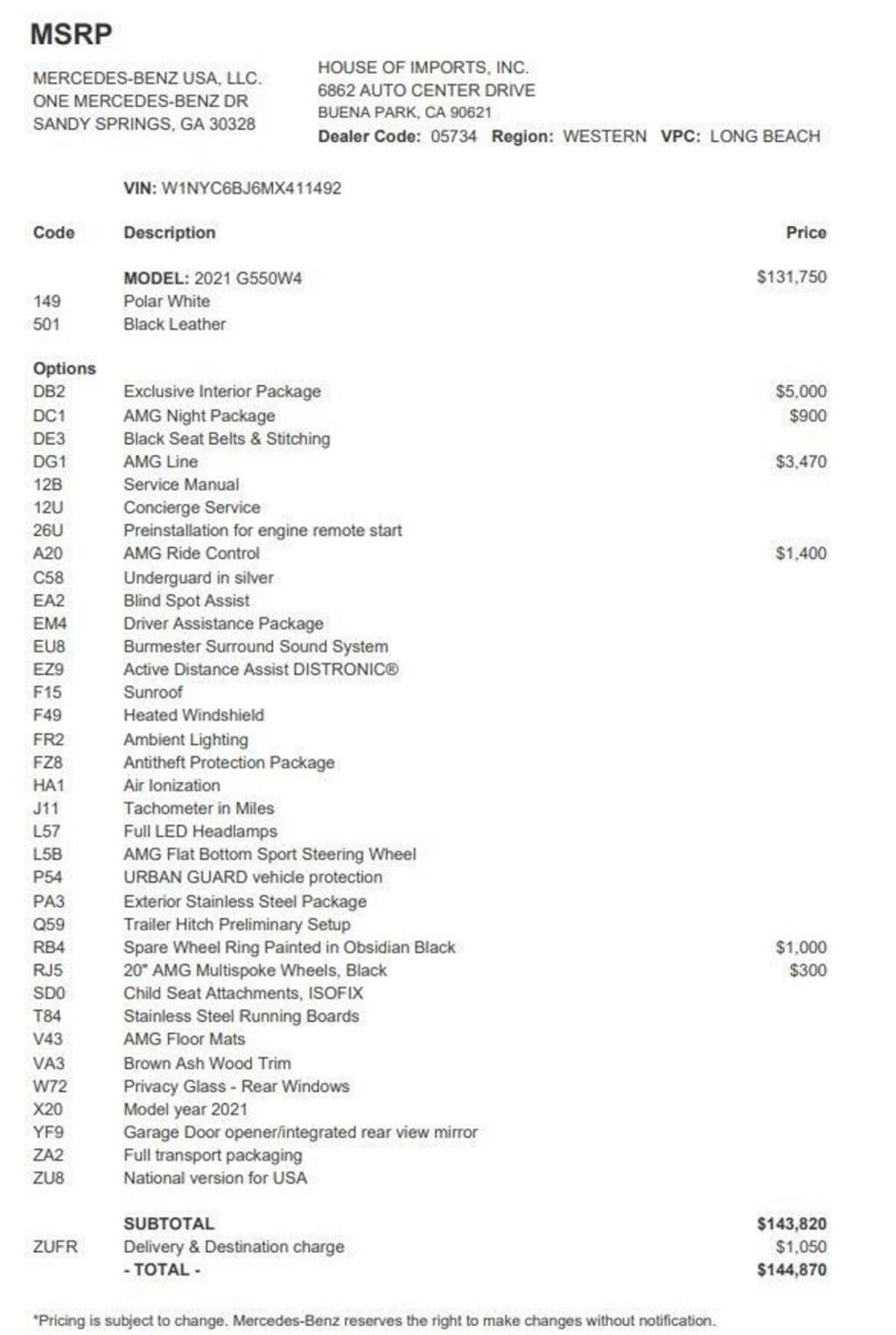 Certified 2021 Mercedes-Benz G-Class G 550 SUV