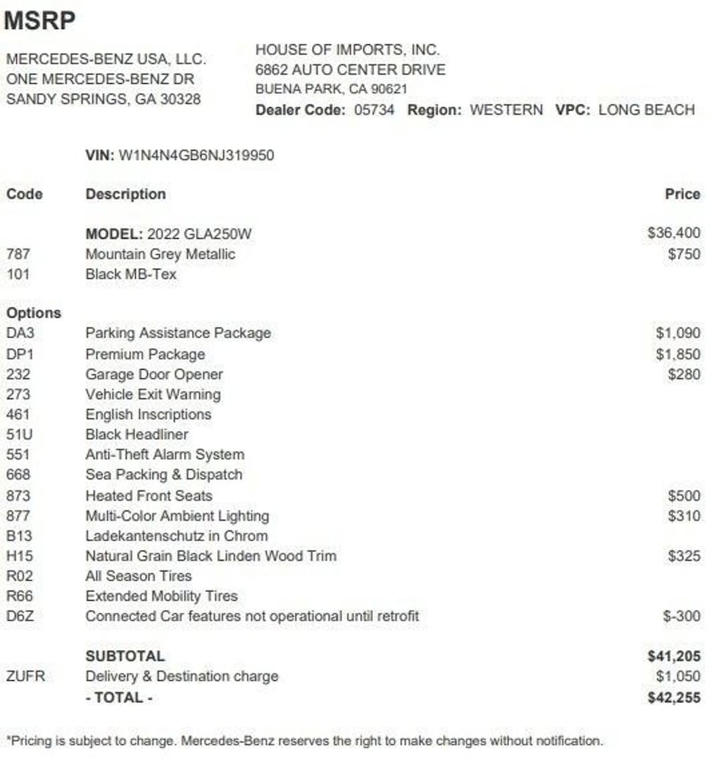 Certified 2022 Mercedes-Benz GLA  SUV
