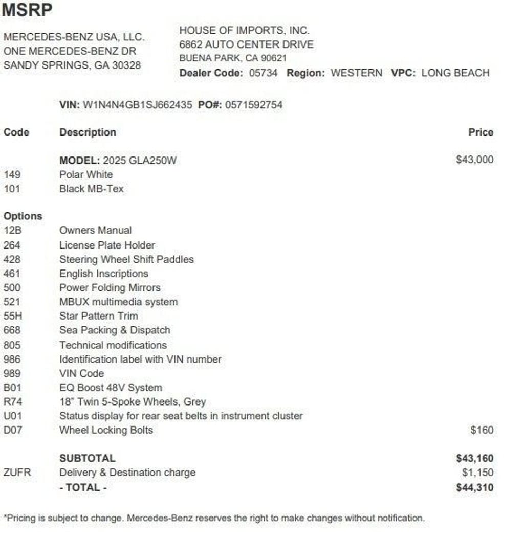 Certified 2025 Mercedes-Benz GLA  SUV