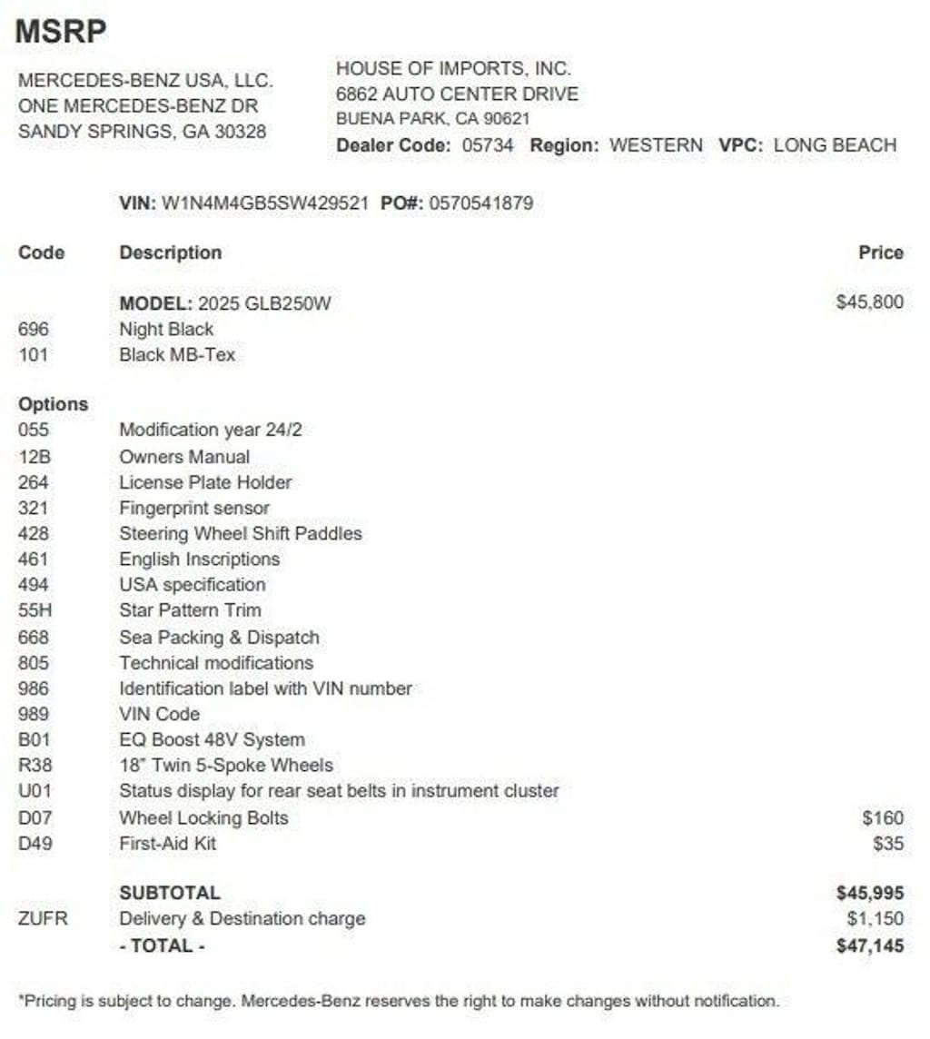Used 2025 Mercedes-Benz GLB SUV