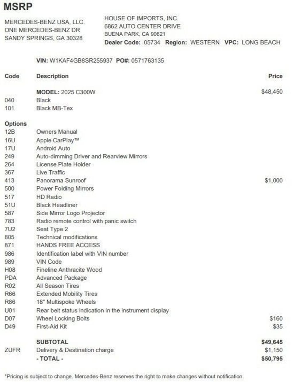 Certified 2025 Mercedes-Benz C-Class C 300 Sedan