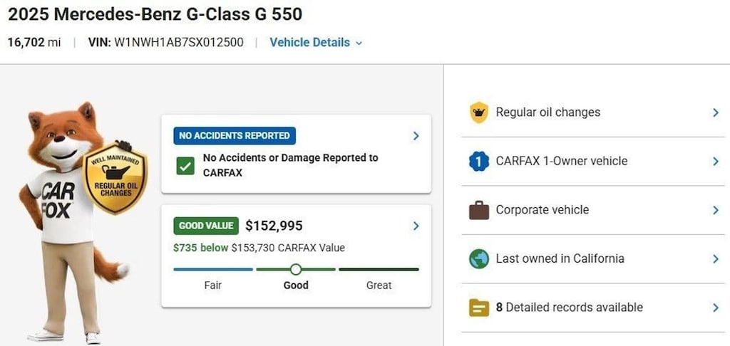 Certified 2025 Mercedes-Benz G-Class G 550 4MATIC SUV