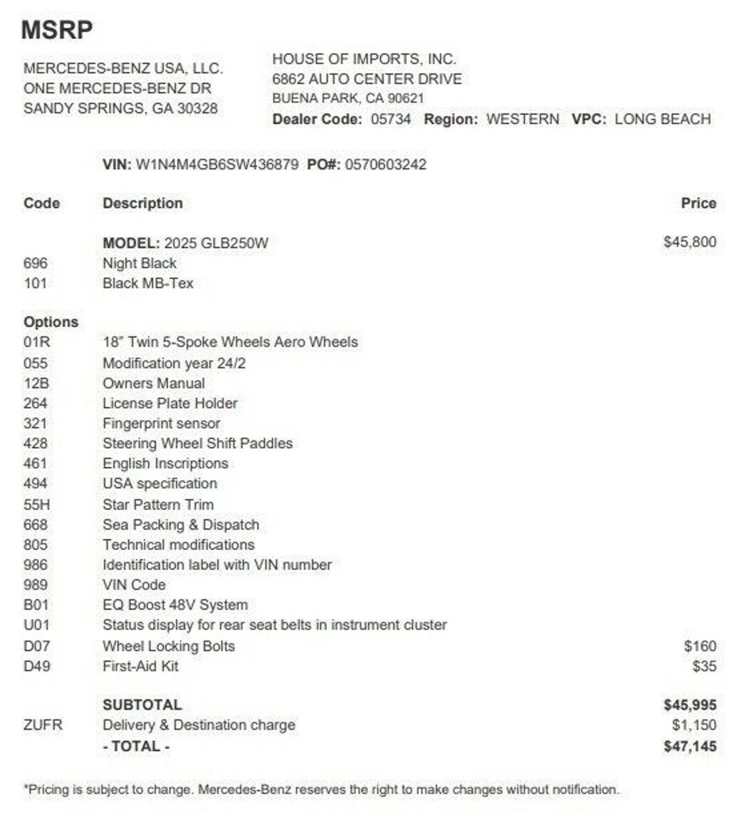 Used 2025 Mercedes-Benz GLB SUV