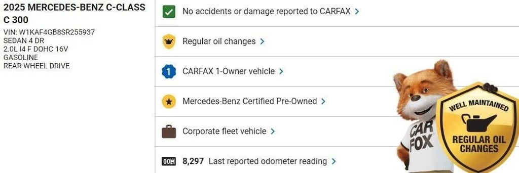 Certified 2025 Mercedes-Benz C-Class C 300 Sedan