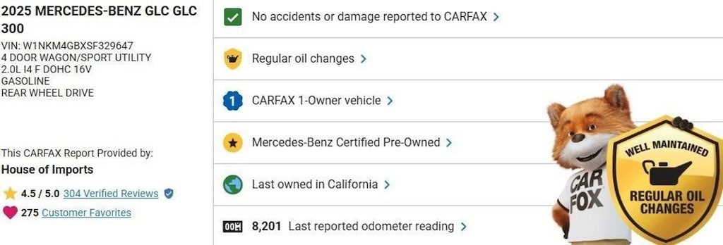 Certified 2025 Mercedes-Benz GLC SUV