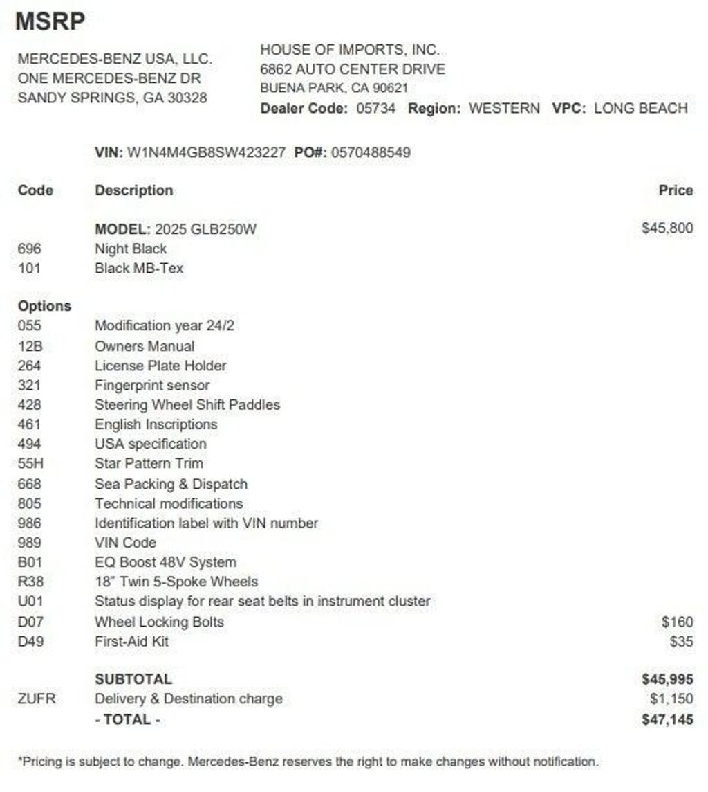 Certified 2025 Mercedes-Benz GLB SUV