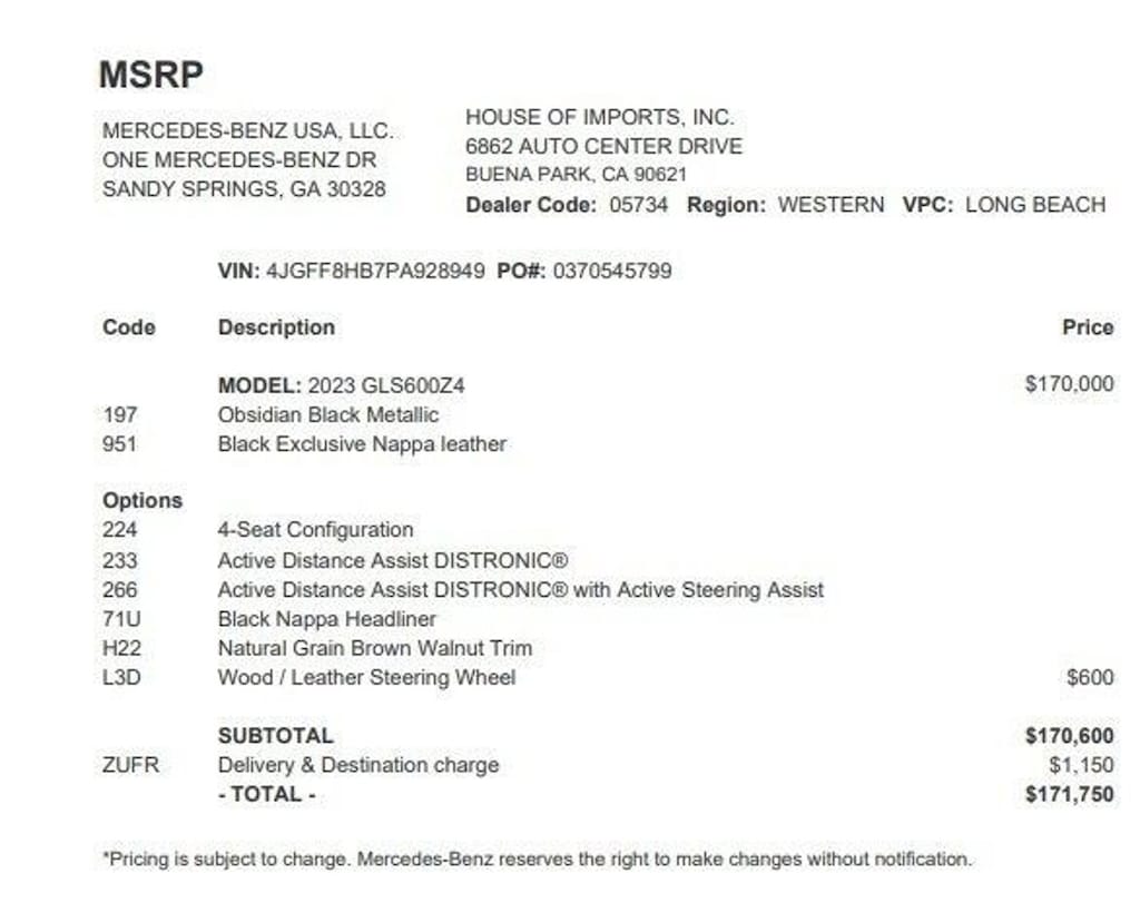 Certified 2023 Mercedes-Benz GLS 4MATIC SUV