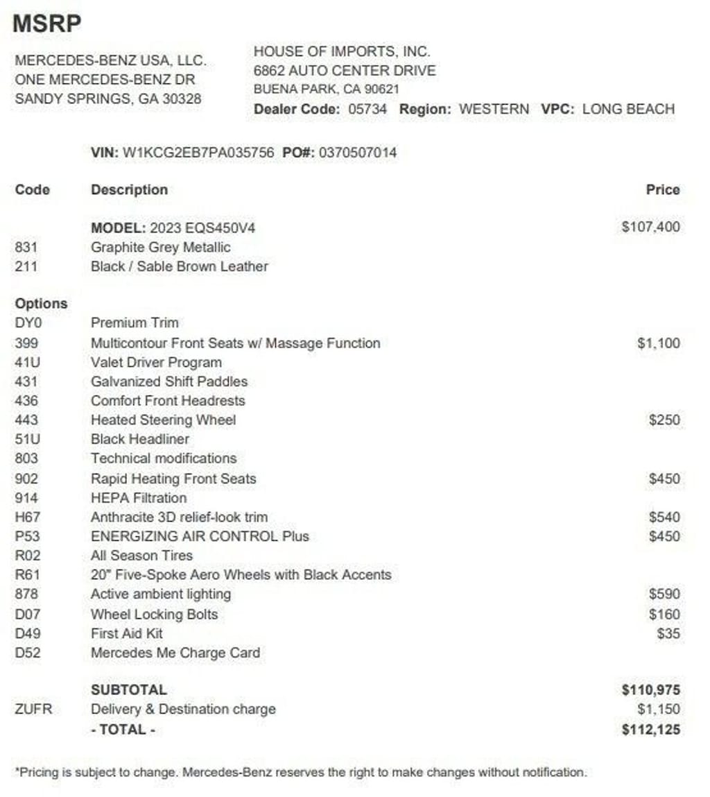 Certified 2023 Mercedes-Benz EQS 4MATIC Sedan