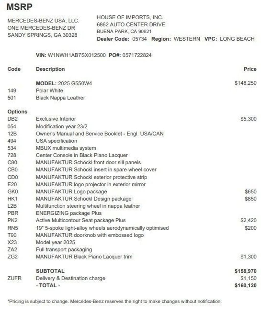 Certified 2025 Mercedes-Benz G-Class G 550 4MATIC SUV