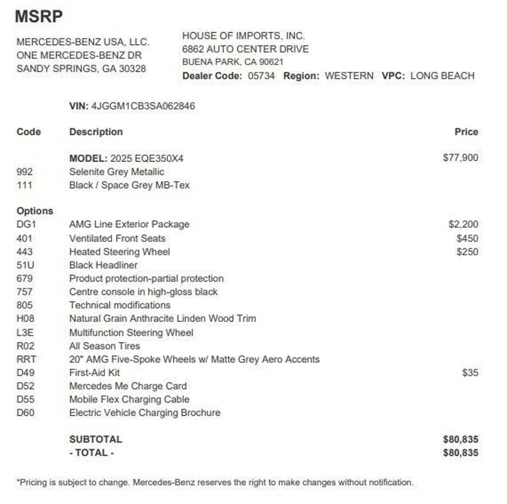 Certified 2025 Mercedes-Benz EQE 4MATIC SUV