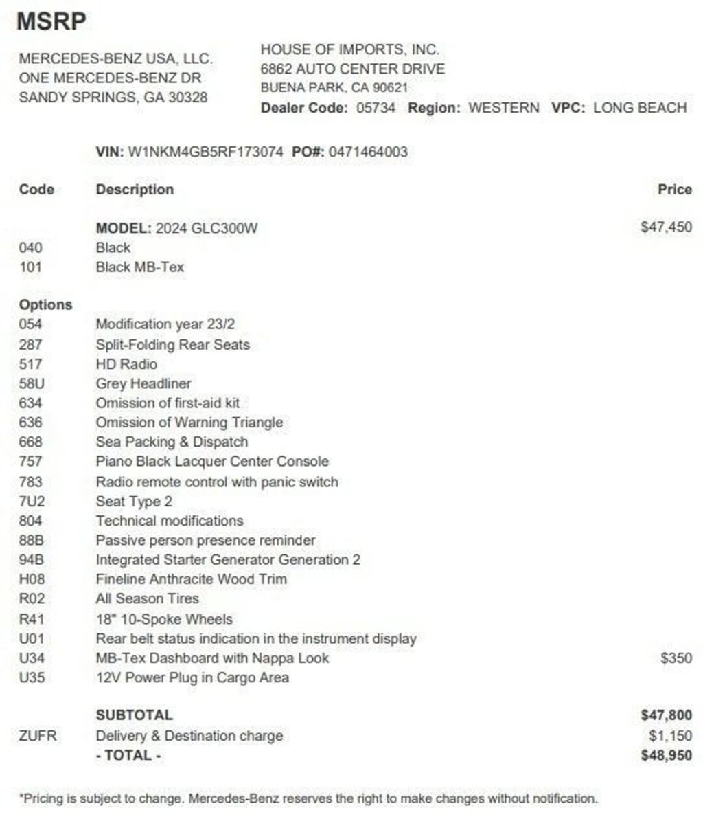 Certified 2024 Mercedes-Benz GLC SUV