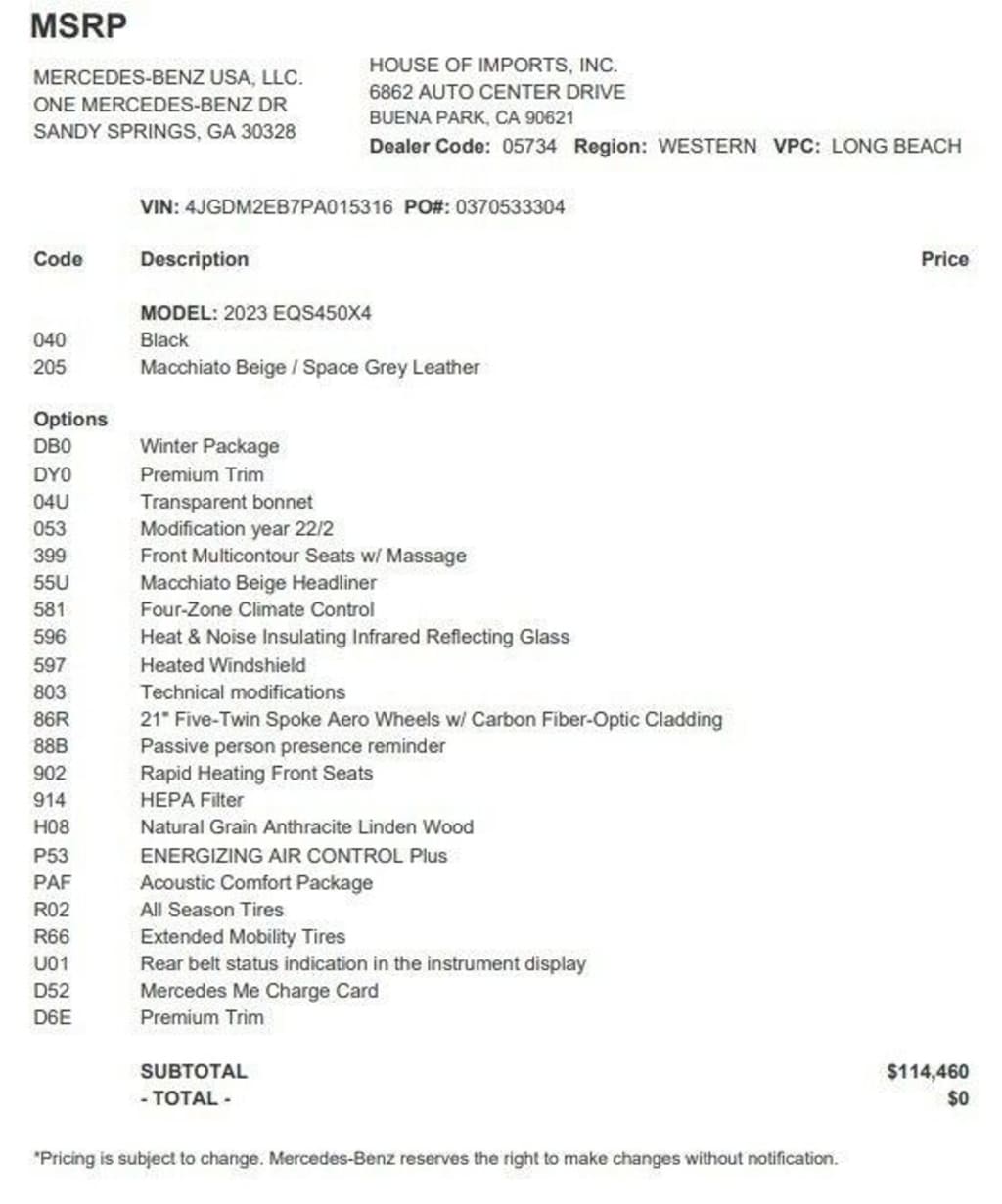 Certified 2023 Mercedes-Benz EQS 4MATIC SUV