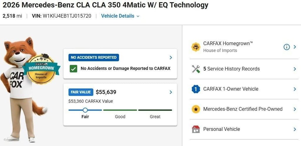 Certified 2026 Mercedes-Benz CLA Base Sedan