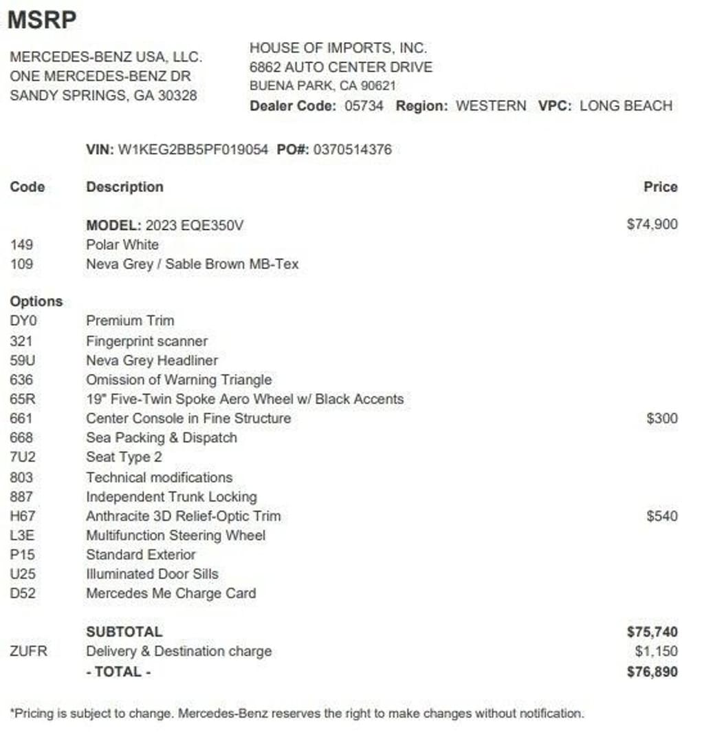 Certified 2023 Mercedes-Benz EQE Sedan