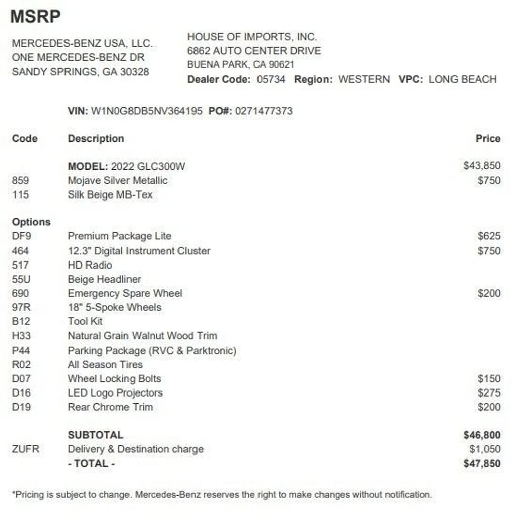 Certified 2022 Mercedes-Benz GLC  SUV