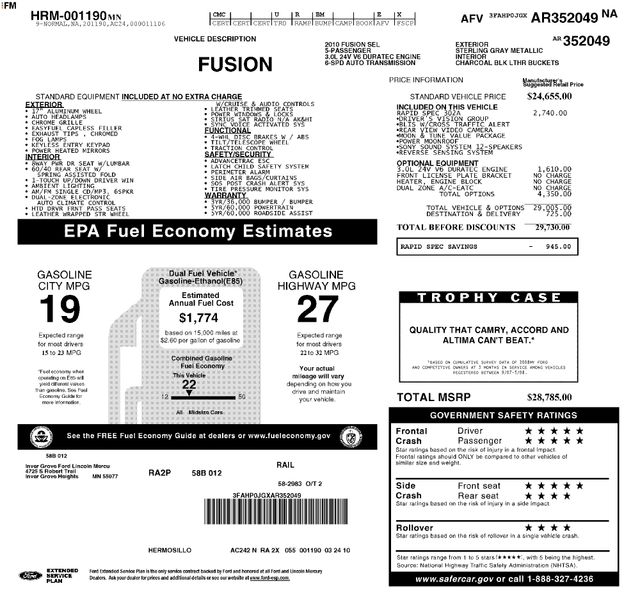 Thumbnail: 2010 Ford Fusion - 8