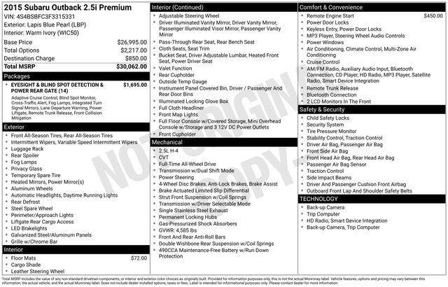 Thumbnail: 2015 Subaru Outback - 8