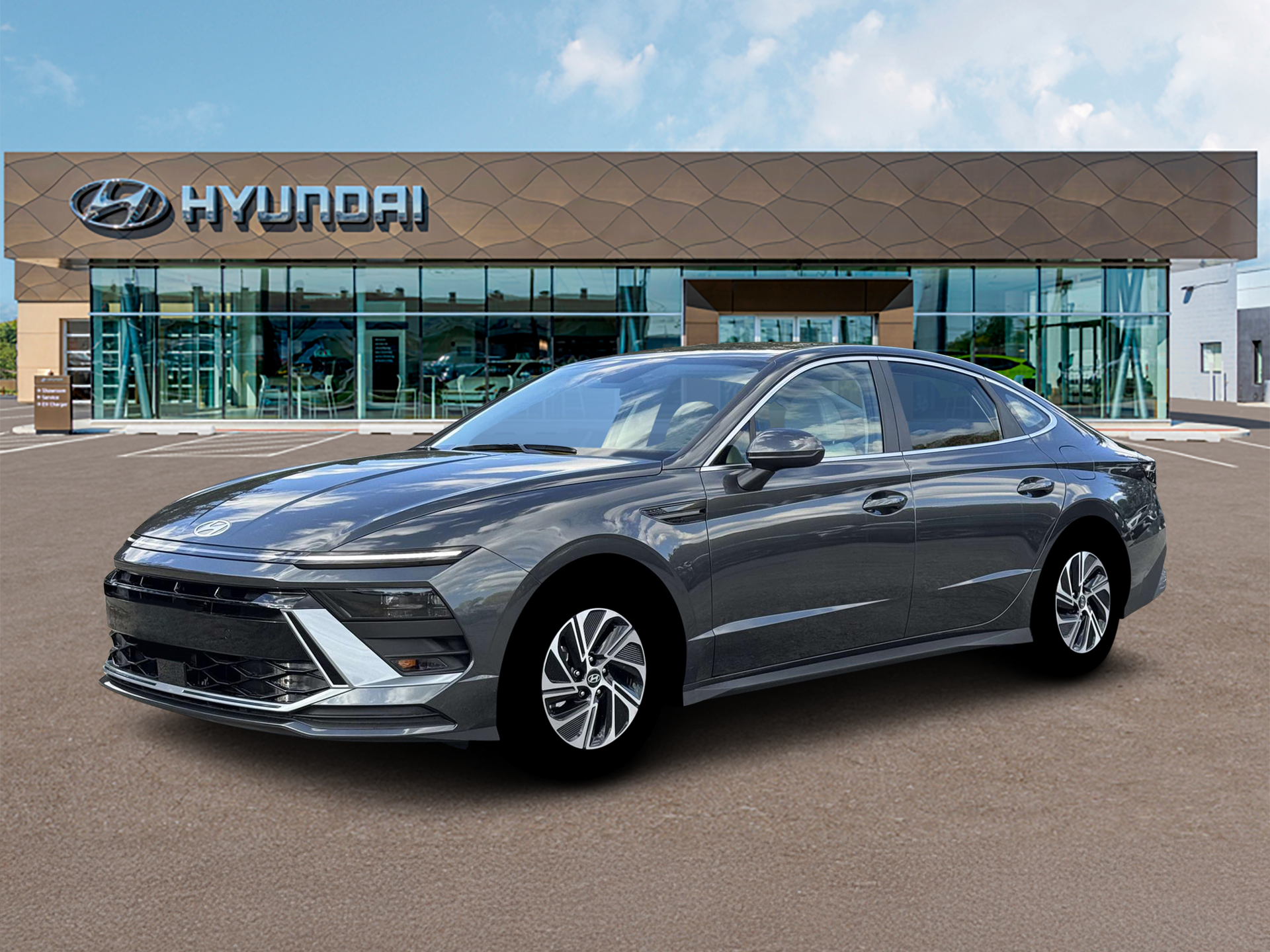 New 2026 Hyundai Sonata Hybrid Blue Sedan