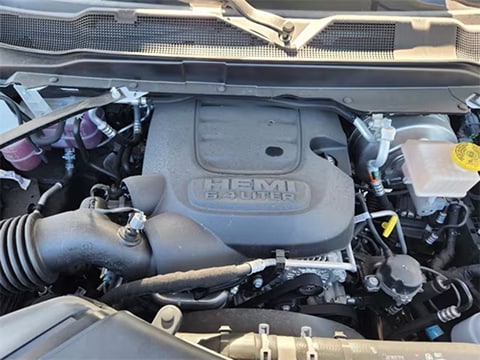 6.4 liter HEMI v8 engine cover in the 2026 RAM 2500 truck at the Huffines CDJR Plano dealership in Plano, TX