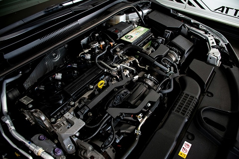 engine bay of a hybrid vehicle