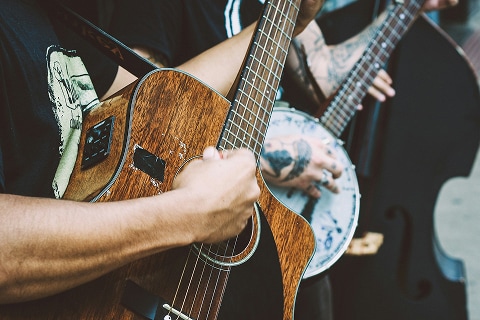 person playing guitar