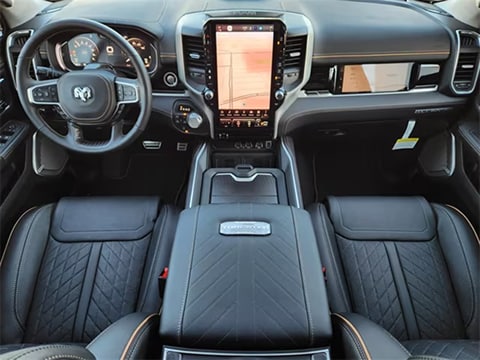 front driver and passenger seats & center console in the 2026 RAM 1500 Tungsten 
