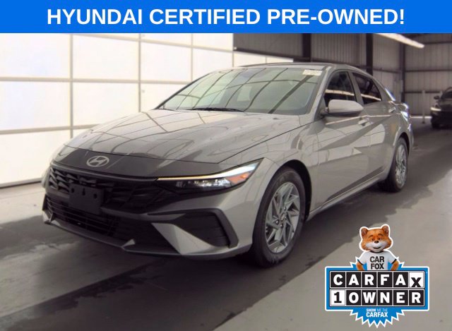 Certified 2025 Hyundai Elantra Hybrid Blue Sedan