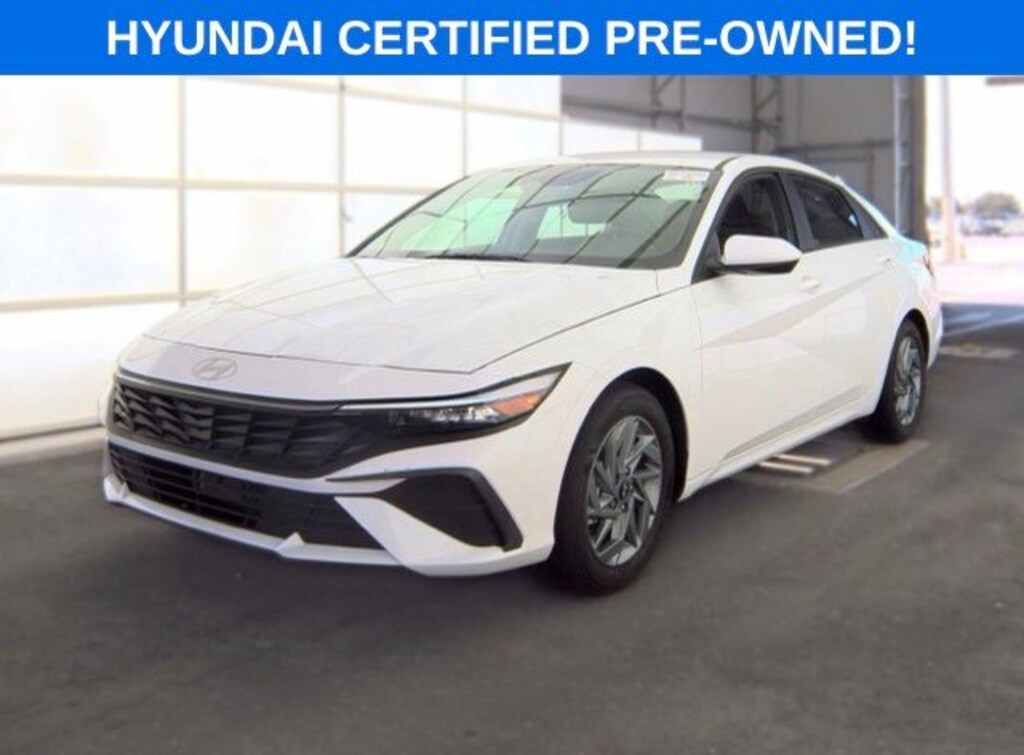 Certified 2025 Hyundai Elantra Hybrid Blue Sedan