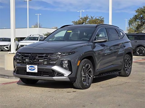 2026 Hyundai Tucson SUV parked at the Huffines Hyundai Plano dealership in Plano, TX