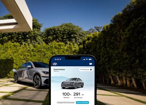 the Hyundai Bluelink app on a phone