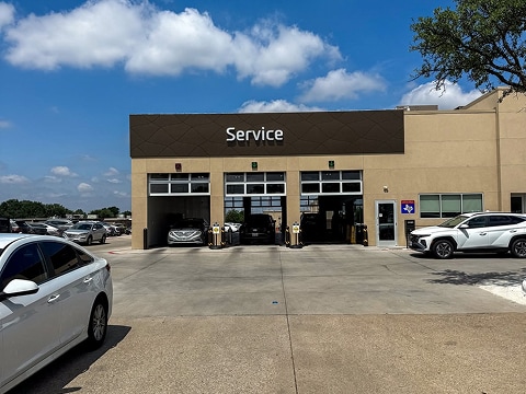 Service bays at the Huffines Hyundai Plano dealership in Plano, TX