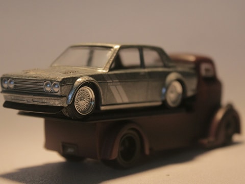 toy car on a tow truck