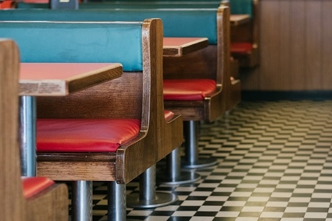 booth seats at a restaurant