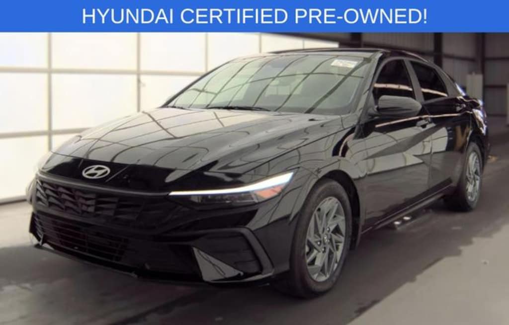 Certified 2025 Hyundai Elantra Hybrid Blue Sedan