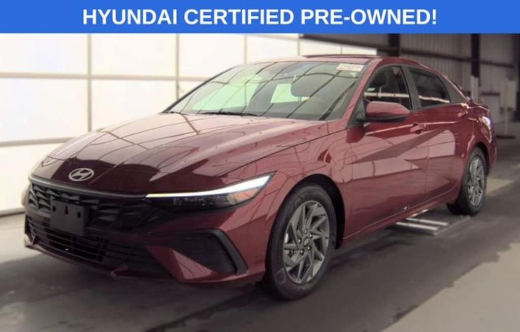 Certified 2025 Hyundai Elantra Hybrid Blue Sedan