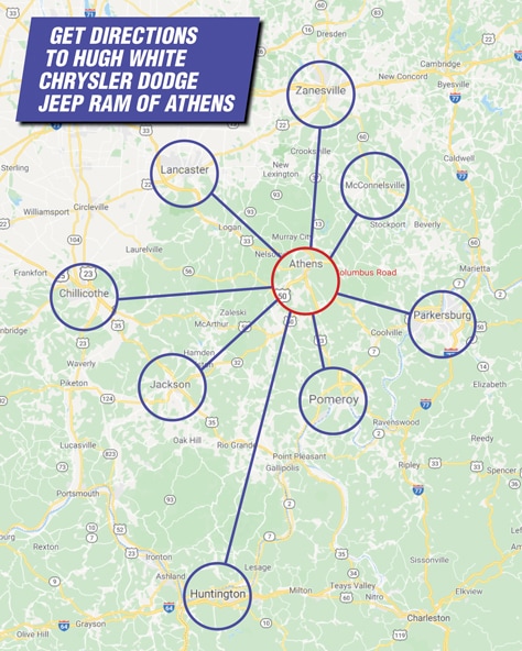 map of Athens, OH