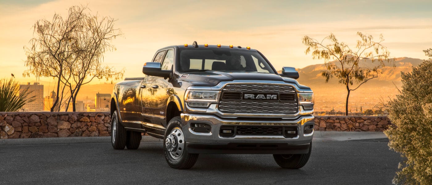 2024 Ram 3500 parked overlooking sunrise