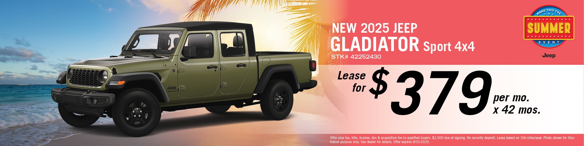 2025 Jeep Gladiator Sport Offer | Hugh White CDJR