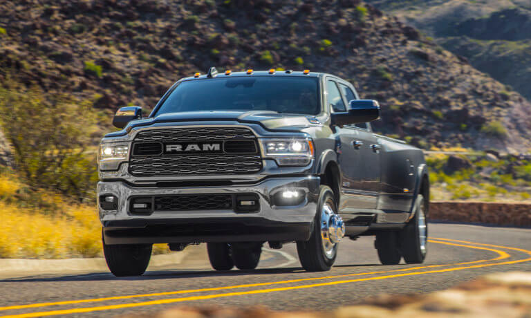 2024 Ram 3500 driving on mountain road