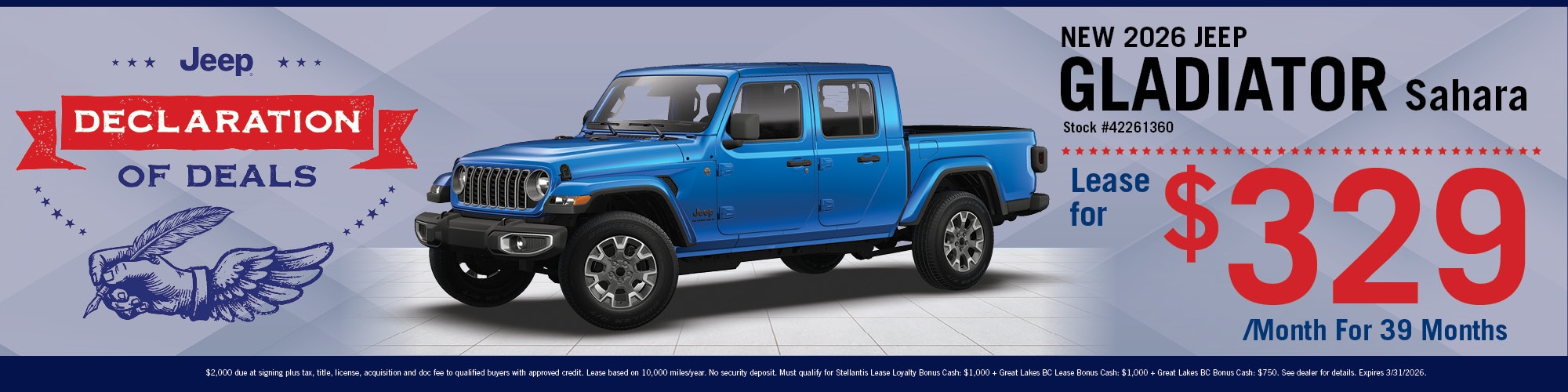 2026 Jeep Gladiator Sahara Offer | Hugh White CDJR
