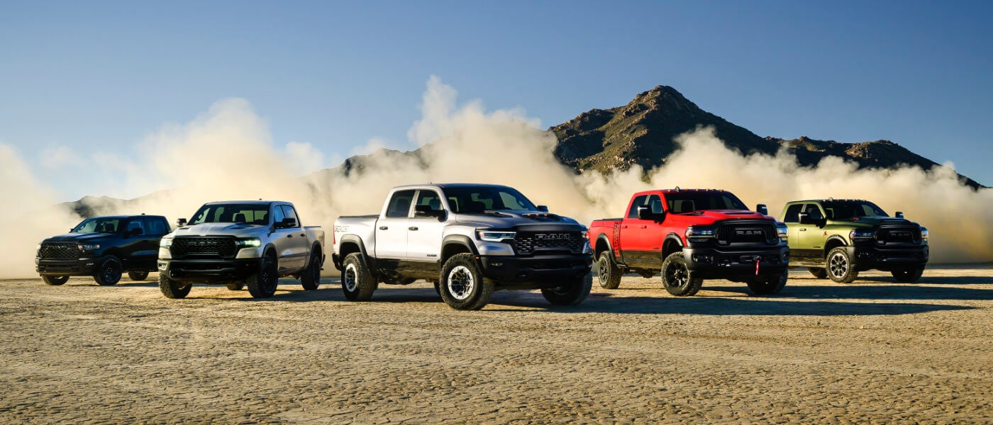 2026 Ram 2500 lineup in the desert