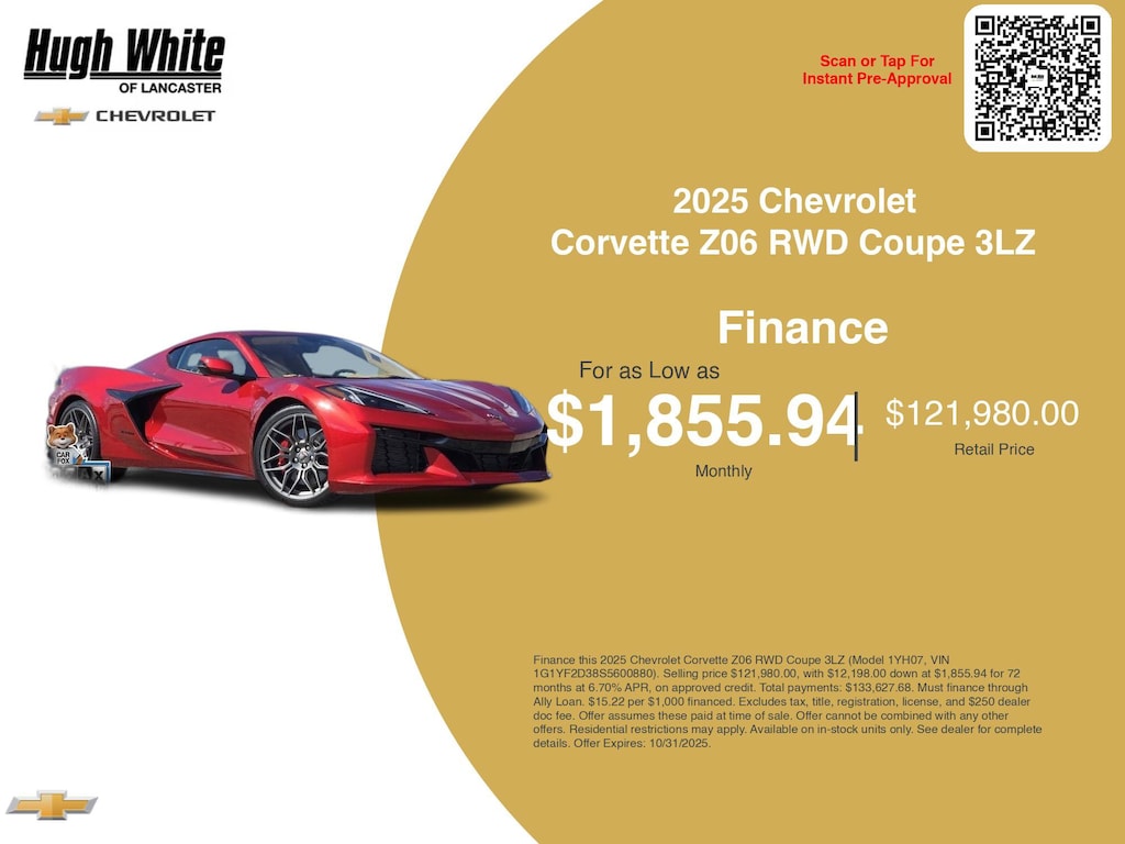 Used 2025 Chevrolet Corvette 3LZ Car