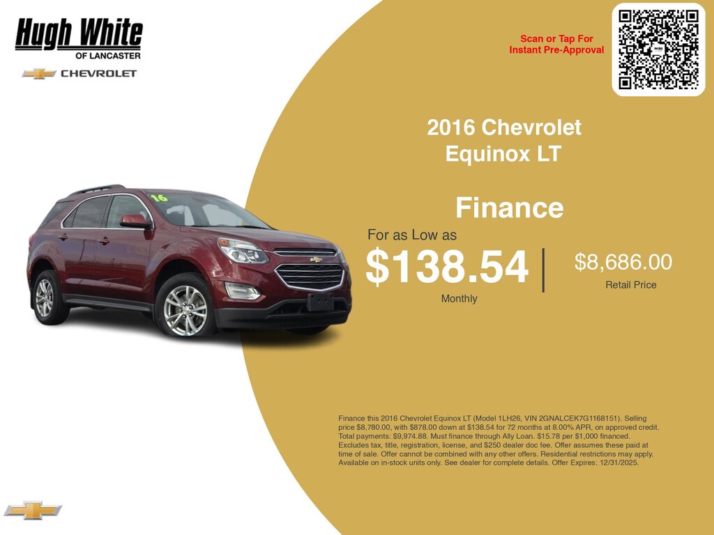 Used 2016 Chevrolet Equinox LT Sport Utility