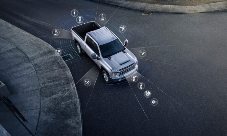 2022 Chevy Silverado 2500 HD safety sensors graphic