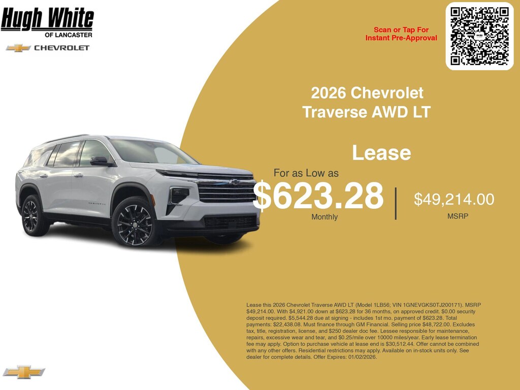 New 2026 Chevrolet Traverse AWD LT SUV