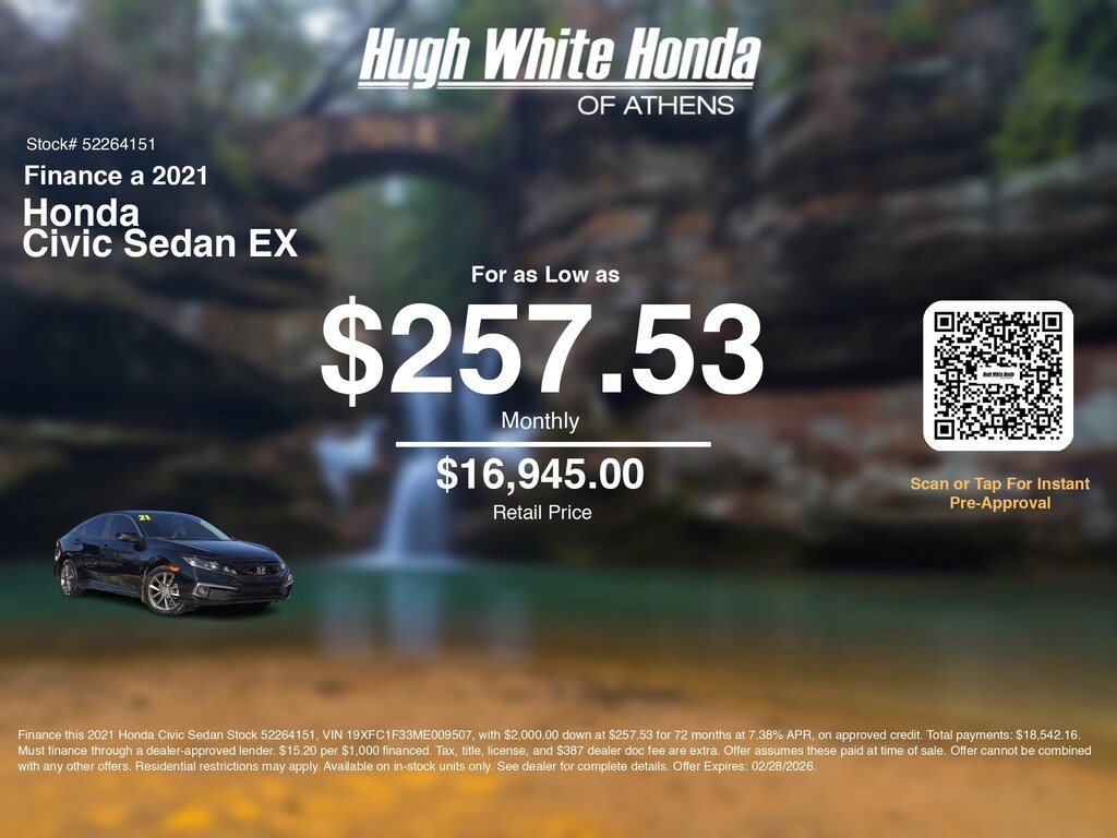 Used 2021 Honda Civic EX Sedan