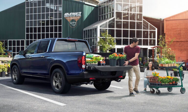 2022 Honda Ridgeline parked at a garden center