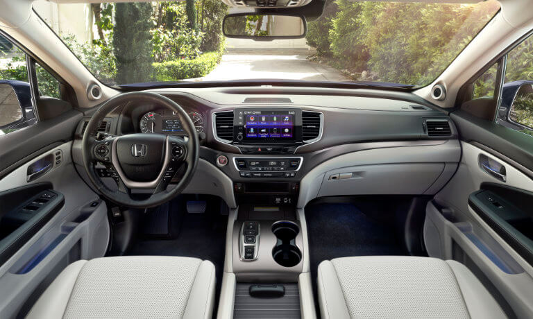 2022 Honda Ridgeline front seats and infotainment system