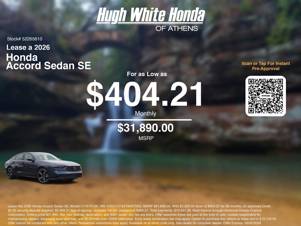 New 2026 Honda Accord SE Sedan